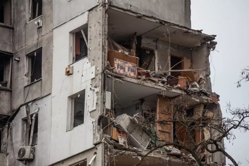 Ukraine war damaged buildings