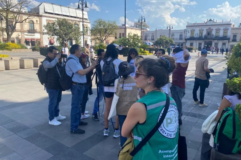 Vrijwilligster Elisa op internationale observatie met La Red Solidaria in Morelia, Michoacán Vrijwilligster Elisa op internationale observatie met La Red Solidaria in Morelia, Michoacán