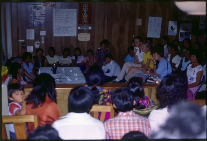 1984 - members of GAM meet in the PBI house in Guatemala City.