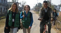 PBI Beate and Sophie with Conflict Victims Committee member - Jan 2009