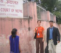 Jit Man with PBI Volunteer outside the Supreme Court of Nepal